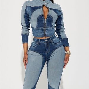 Fashion Nova Blue Skinny Jeans High-Rise Modern Design